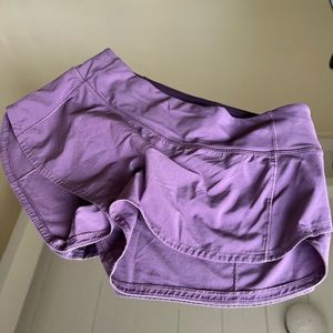 Lululemon purple athletic Run Speed Up shorts SIZE 4